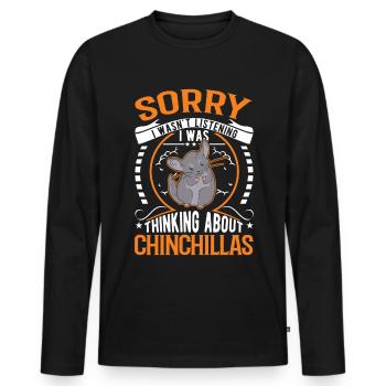 Chinchilla Gift Woolly Short-tailed Chinchilla - Men's Premium Organic Long Sleeve Shirt - black - Front - Nico (187cm)
