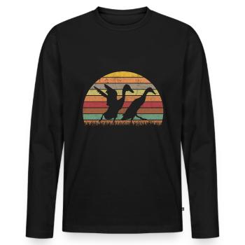 Indian Running Duck Retro Bottle Duck Vintage - T-shirt manches longues Premium bio Homme - noir - Devant - Nico (187cm)