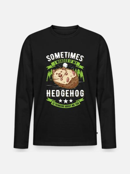 Igel Geschenk Stacheligel - Männer Premium Bio Langarmshirt - Schwarz