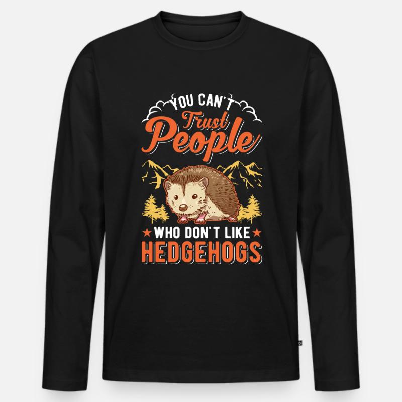 Igel Geschenk Stacheligel - Männer Premium Bio Langarmshirt - Schwarz