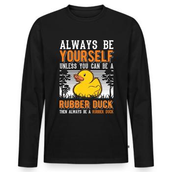Soyez toujours vous-même Canard en caoutchouc Gummiente - T-shirt manches longues Premium bio Homme - noir - Devant - Nico (187cm)