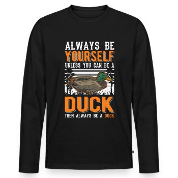 Duck Gift Duck Duck Breeder - Men's Premium Organic Long Sleeve Shirt - black - Front - Nico (187cm)