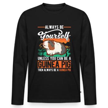 Cochon d’Inde Cadeau Cochon d’Inde - T-shirt manches longues Premium bio Homme - noir - Devant - Nico (187cm)
