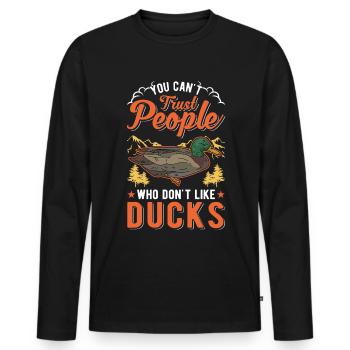 Duck Gift Duck Duck Breeder - Men's Premium Organic Long Sleeve Shirt - black - Front - Nico (187cm)