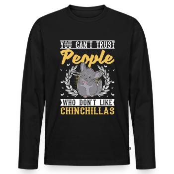 Chinchilla Gift Woolly Short-tailed Chinchilla - Men's Premium Organic Long Sleeve Shirt - black - Front - Nico (187cm)