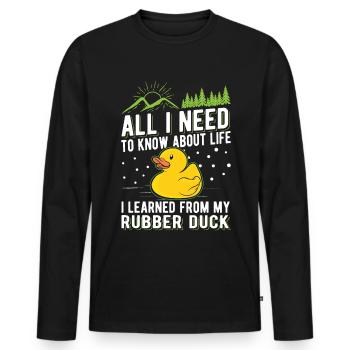 Amateur de canard en caoutchouc Canard grinçant Canard de bain - T-shirt manches longues Premium bio Homme - noir - Devant - Nico (187cm)