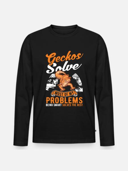 Gecko Geschenk Leopardgecko - Männer Premium Bio Langarmshirt - Schwarz