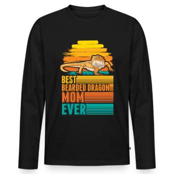 Best Bearded Dragon Mom Ever Bartagamen Mama - Men's Premium Organic Long Sleeve Shirt - black - Front - Nico (187cm)
