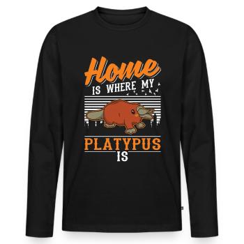 Platypus at home Platypus - Men's Premium Organic Long Sleeve Shirt - black - Front - Nico (187cm)