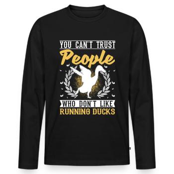 Indian Running Duck Cadeau Running Duck - T-shirt manches longues Premium bio Homme - noir - Devant - Nico (187cm)