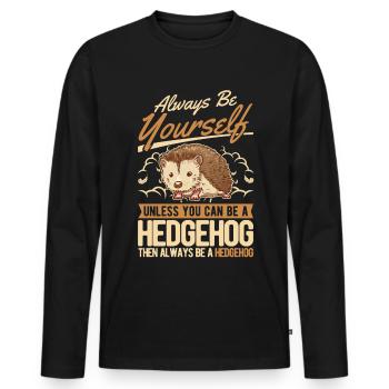 Sois toujours toi-même Hérisson Igel - T-shirt manches longues Premium bio Homme - noir - Devant - Nico (187cm)