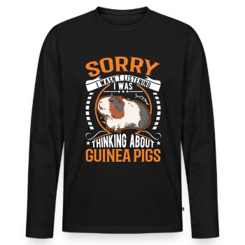 Guinea Pig Gift Guinea Pig - Men's Premium Organic Long Sleeve Shirt - black - Front - Nico (187cm)