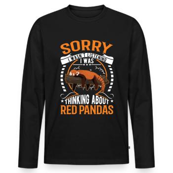 Red Panda Cadeau Panda Rouge - T-shirt manches longues Premium bio Homme - noir - Devant - Nico (187cm)