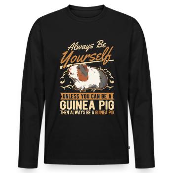 Cochon d’Inde Cadeau Cochon d’Inde - T-shirt manches longues Premium bio Homme - noir - Devant - Nico (187cm)