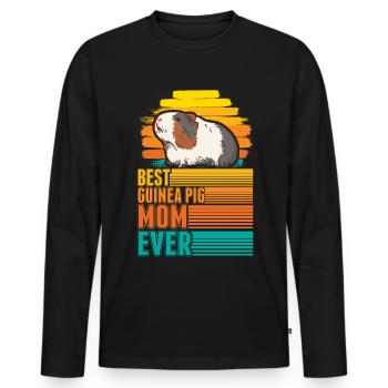Best Guinea Pig Mom Ever Meerschweinchen Mama - Männer Premium Bio Langarmshirt - Schwarz - Vorne - Nico (187cm)