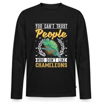 Chameleon Gift Chameleon - Men's Premium Organic Long Sleeve Shirt - black - Front - Nico (187cm)
