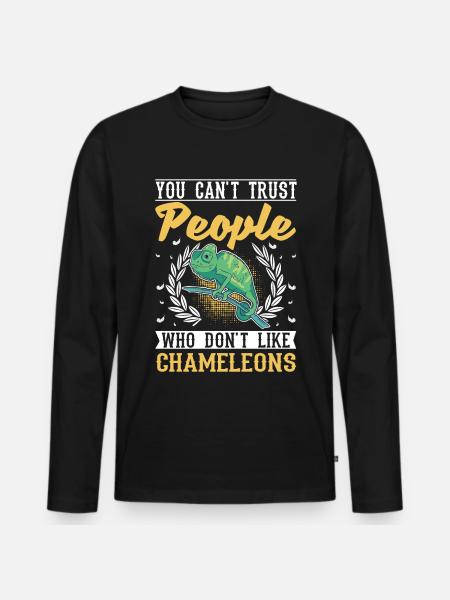 Chameleon Gift Chameleon - Men's Premium Organic Long Sleeve Shirt - black