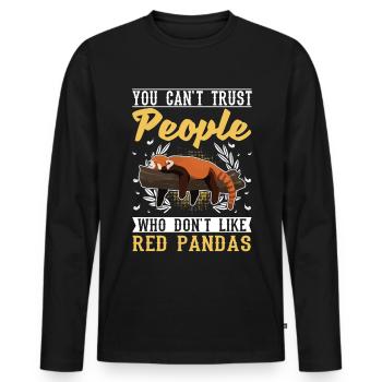 Red Panda Gift Cat Bear - Men's Premium Organic Long Sleeve Shirt - black - Front - Nico (187cm)
