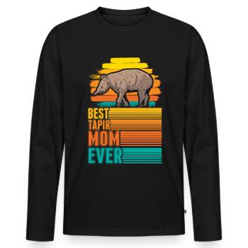 Best Tapir Mom Ever - Männer Premium Bio Langarmshirt - Schwarz - Vorne - Nico (187cm)