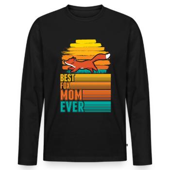 Best Fox Mom Ever Fuchs Mama - Men's Premium Organic Long Sleeve Shirt - black - Front - Nico (187cm)
