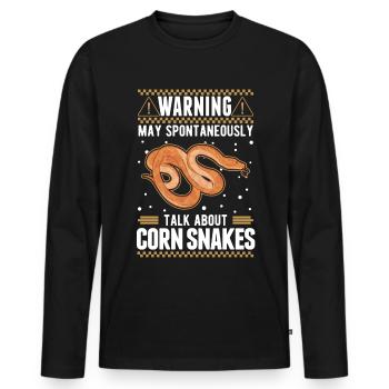 Avertissement Corn Snake Gift Corn Snake - T-shirt manches longues Premium bio Homme - noir - Devant - Nico (187cm)