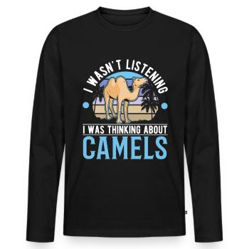 Kamel Geschenk Dromedar Camel Großkamel - Männer Premium Bio Langarmshirt - Schwarz - Vorne - Nico (187cm)