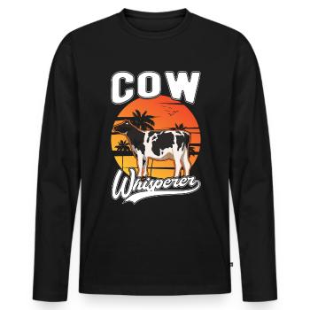Cow Whisperer Farmer Cattle Breeder Cows - Men's Premium Organic Long Sleeve Shirt - black - Front - Nico (187cm)