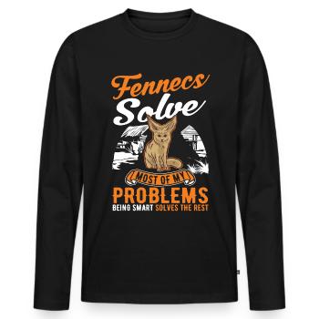 Fennec Gift Desert Fox Fennec - Men's Premium Organic Long Sleeve Shirt - black - Front - Nico (187cm)