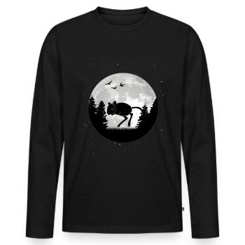 Gerbil Moon Racing Rat Gerbil - Men's Premium Organic Long Sleeve Shirt - black - Front - Nico (187cm)