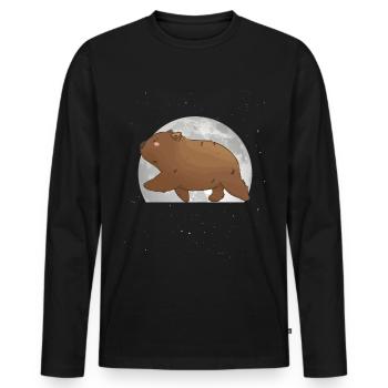 Wombat Moon - Men's Premium Organic Long Sleeve Shirt - black - Front - Nico (187cm)