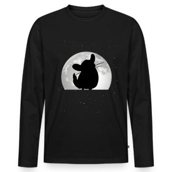 Chinchilla Moon Woolly Mouse - Men's Premium Organic Long Sleeve Shirt - black - Front - Nico (187cm)