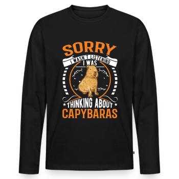 Capybara Gift Capibara - Men's Premium Organic Long Sleeve Shirt - black - Front - Nico (187cm)
