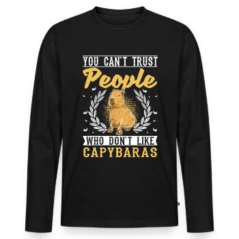 Capybara Gift Capibara - Men's Premium Organic Long Sleeve Shirt - black - Front - Nico (187cm)
