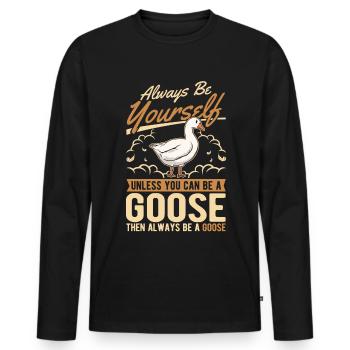 Geese Gift Goose Lovers Goose Breeders - Men's Premium Organic Long Sleeve Shirt - black - Front - Nico (187cm)