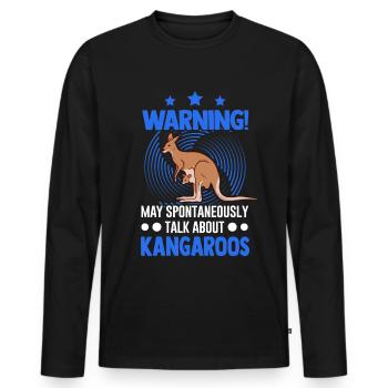 Kangaroo Australia Australian Kangaroo - Men's Premium Organic Long Sleeve Shirt - black - Front - Nico (187cm)