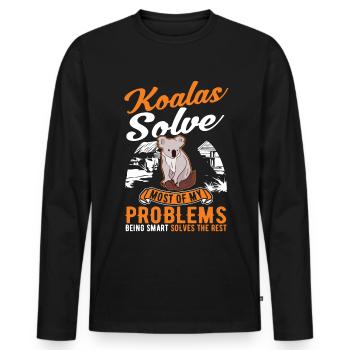 Koala Gift Koala Bear - Men's Premium Organic Long Sleeve Shirt - black - Front - Nico (187cm)