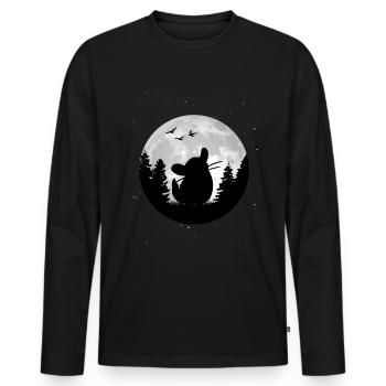 Chinchilla Moon Woolly Mouse - Men's Premium Organic Long Sleeve Shirt - black - Front - Nico (187cm)