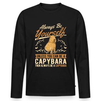 Soyez toujours vous-même Capybara Wasserschwein - T-shirt manches longues Premium bio Homme - noir - Devant - Nico (187cm)