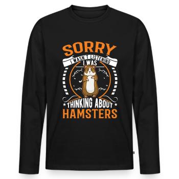 Hamster Hamster Wheel Golden Hamster Hamster - Men's Premium Organic Long Sleeve Shirt - black - Front - Nico (187cm)