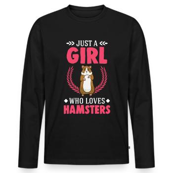 Hamster Fille Golden Hamster Nain Hamster - T-shirt manches longues Premium bio Homme - noir - Devant - Nico (187cm)