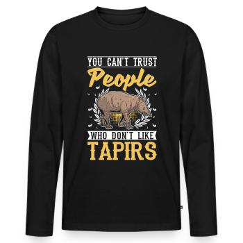 Tapir Lowland Tapir Tapirdae Tapir - Men's Premium Organic Long Sleeve Shirt - black - Front - Nico (187cm)