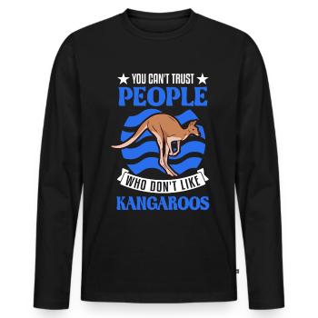 Kangaroo Australia Australian Kangaroo - Men's Premium Organic Long Sleeve Shirt - black - Front - Nico (187cm)