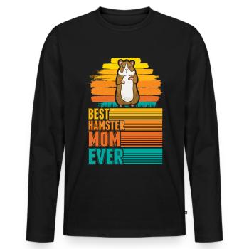 Meilleure maman Hamster Ever Hamster Mama - T-shirt manches longues Premium bio Homme - noir - Devant - Nico (187cm)