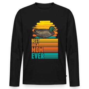 Best Duck Mom Ever Ducks Mama - Men's Premium Organic Long Sleeve Shirt - black - Front - Nico (187cm)
