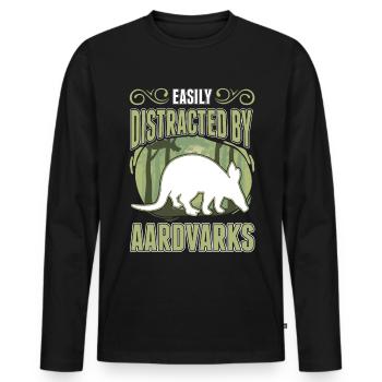 Facilement distrait par Aardvarks Aardvark - T-shirt manches longues Premium bio Homme - noir - Devant - Nico (187cm)