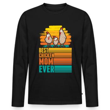 Meilleure maman poulet de tous les temps Hühner Mama - T-shirt manches longues Premium bio Homme - noir - Devant - Nico (187cm)