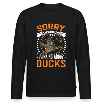 Duck Gift Duck Duck Breeder - Men's Premium Organic Long Sleeve Shirt - black - Front - Nico (187cm)