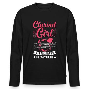 Clarinette Clarinettiste - T-shirt manches longues Premium bio Homme - noir - Devant - Nico (187cm)