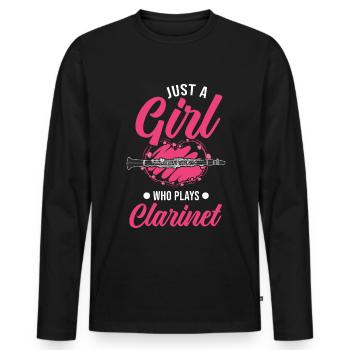 Clarinette Clarinettiste - T-shirt manches longues Premium bio Homme - noir - Devant - Nico (187cm)
