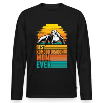 Meilleure maman dragon de Komodo Jamais Komodo Monitor Mama - T-shirt manches longues Premium bio Homme - noir - Devant - Nico (187cm)
